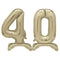 Gold Number 40 Air-Filled Standing Balloons - 30