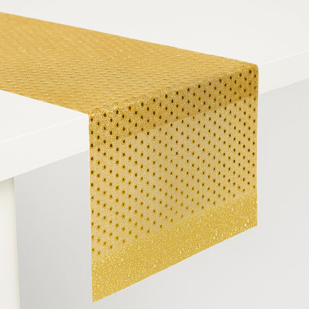 Gold Sequin Fabric Table Runner - 1.1m