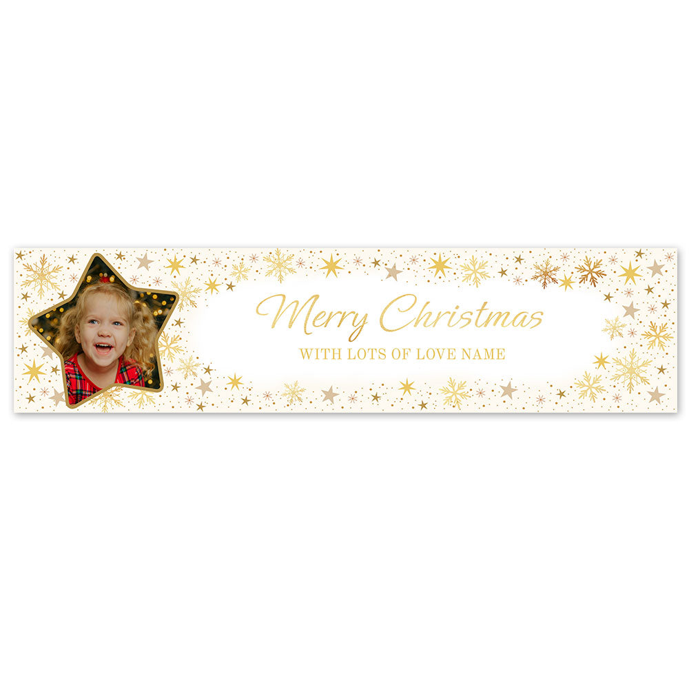Gold Stars Personalised Photo Banner - 1.2m