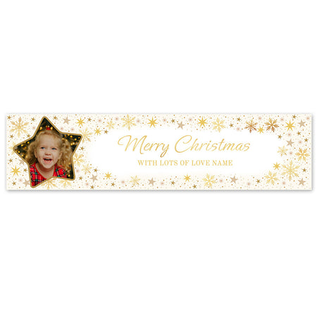 Gold Stars Personalised Photo Banner - 1.2m