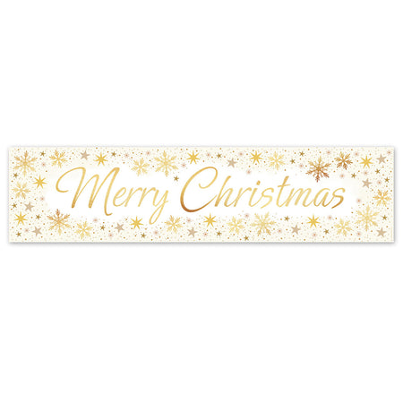 Gold Stars Merry Christmas Banner - 1.2m
