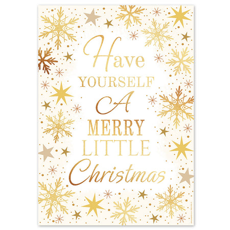 Gold Stars Merry Christmas Poster- A3