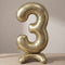 Gold Number 3 Air-Fill Standing Foil Balloon - No Helium Required - 30