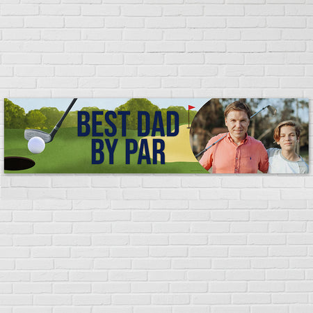 Best Dad by Par Personalised Golf Banner  - 120cm x 30cm