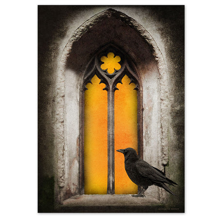 Gothic Manor Arched Window Poster - A3