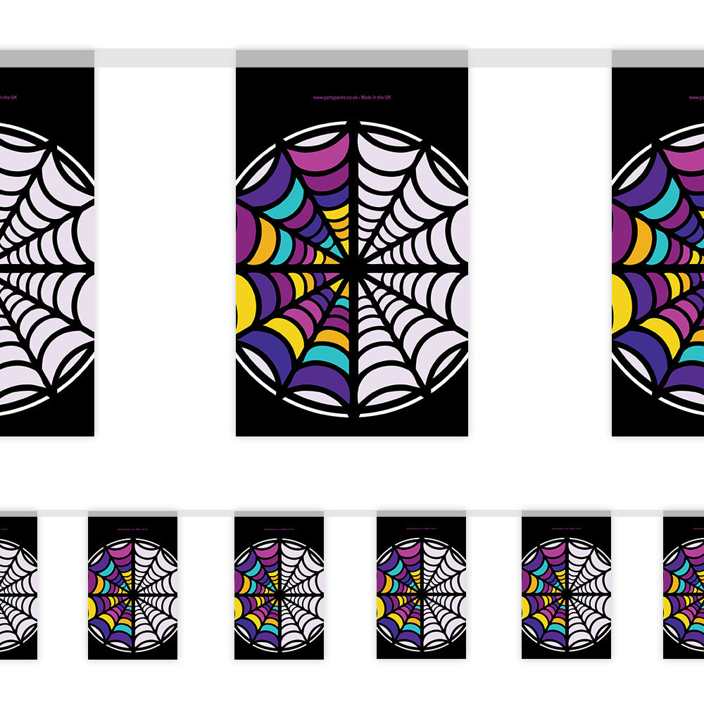 Gothic Girl Spider Web Window Paper Bunting Decoration - 2.4m