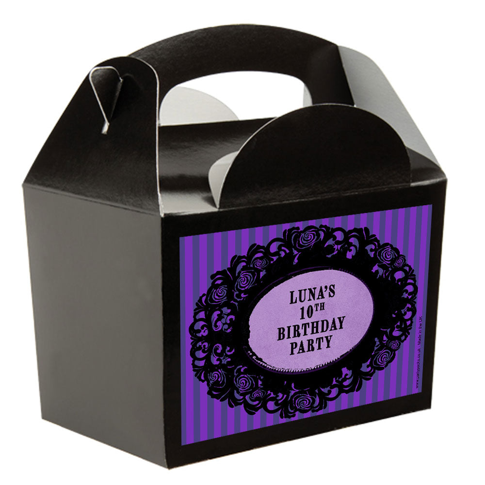 Gothic Girl Personalised Party Box Kit - Pack of 4