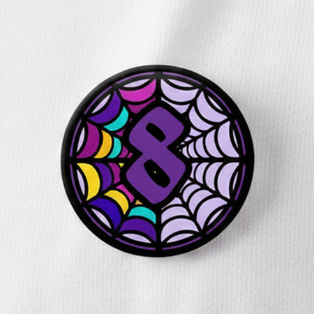 Personalised Gothic Girl Cobweb Age Badge - 58mm - Each