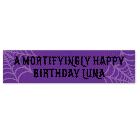 Personalised Gothic Girl Purple Birthday Banner - 120cm x 30cm