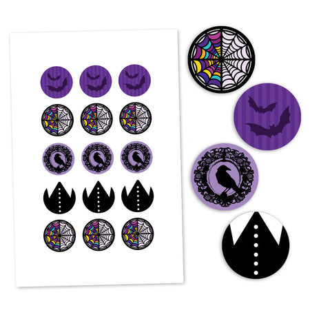 Gothic Girl Stickers - 5cm Dark Romance Decals (Sheet of 15)