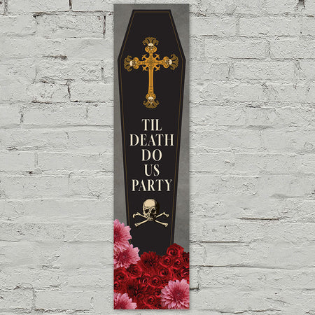 Gothic Til Death Do Us Party Coffin Portrait Banner - 30cm x 120cm