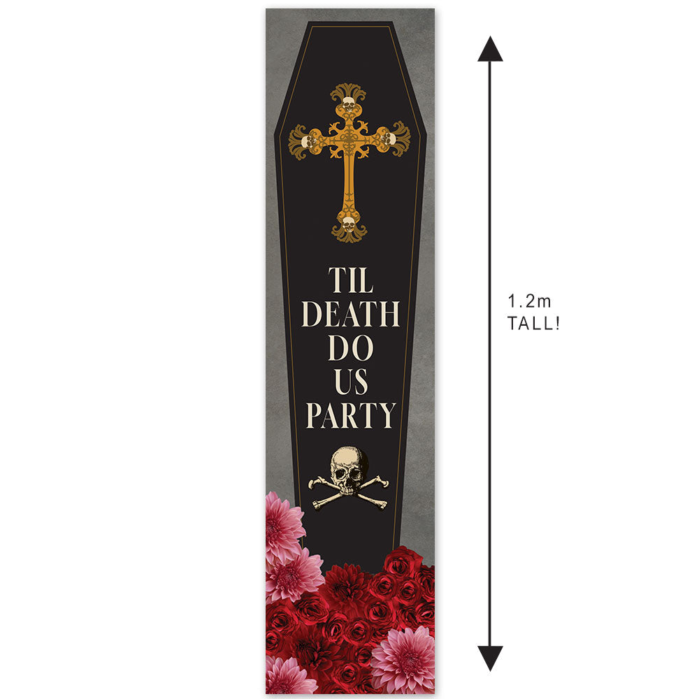 Gothic Til Death Do Us Party Coffin Portrait Banner - 30cm x 120cm