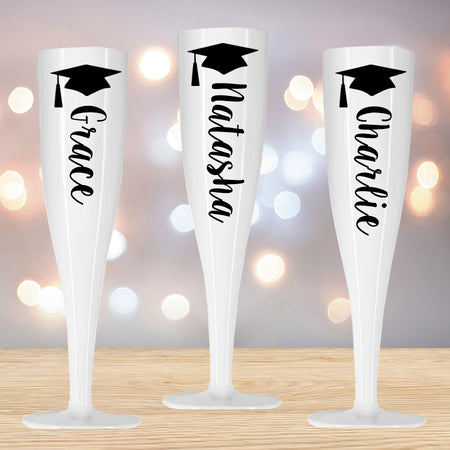 Graduation Personalised Champagne & Prosecco Flute Glass - 175ml - Each