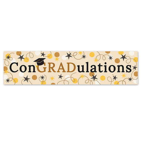 Graduation Star and Swirls Congradulations Banner - 120cm x 30cm