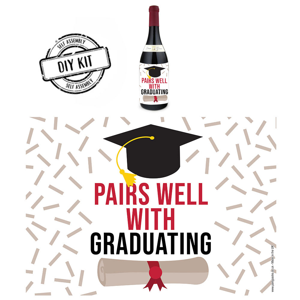 Pairs well with Graduating Wine Labels - Pack of 4