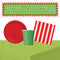 Red and Green Mean Christmas Tableware Pack For 8 People With FREE Banner!