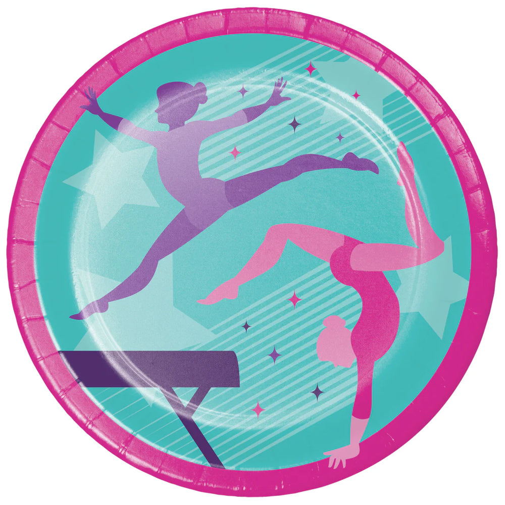Gymnastics Party Paper Plates - Pack of 8