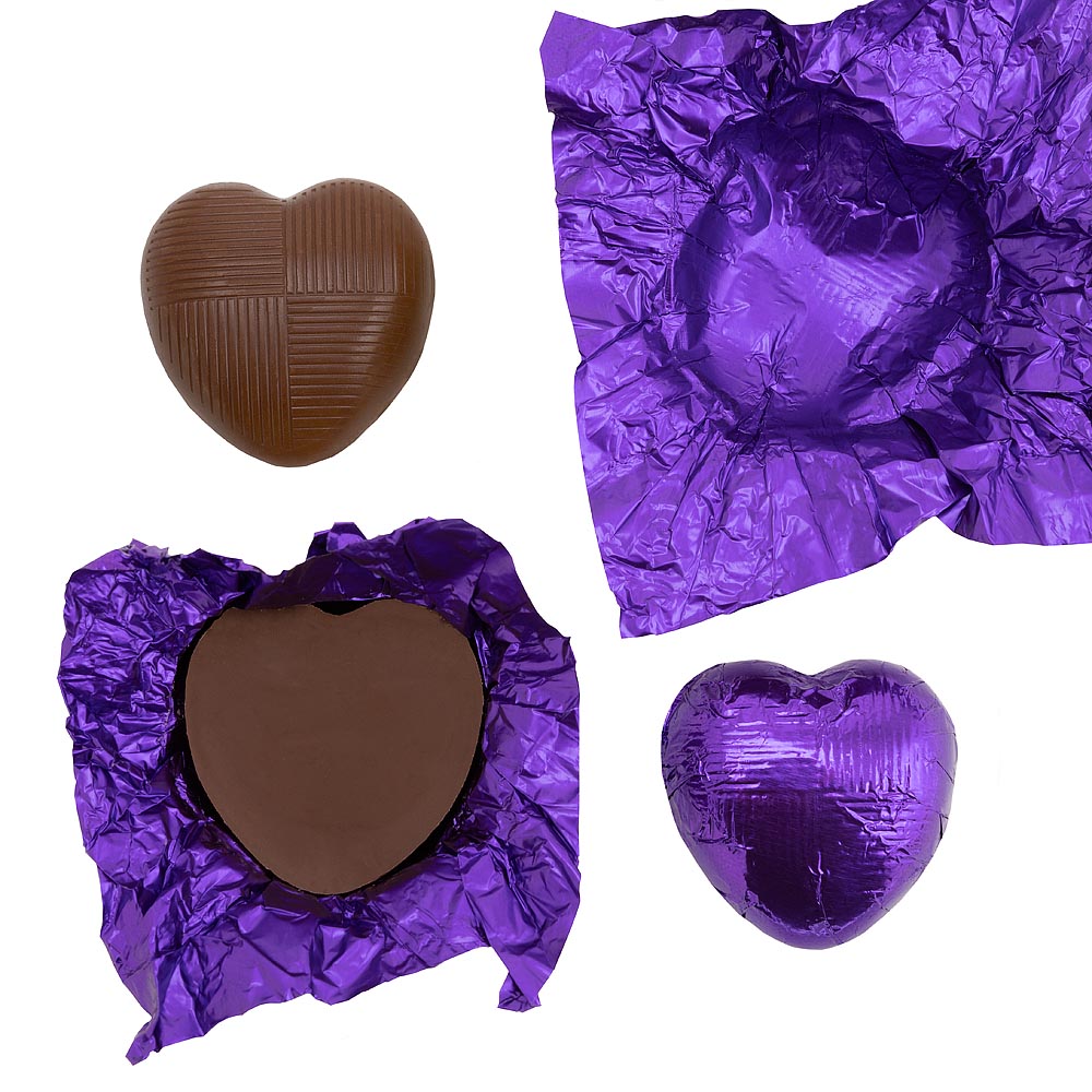 Chocolate Heart - Purple - Each - 6g