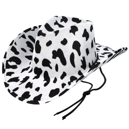 Black and White Cow Print Cowboy Hat