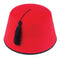 Red Felt Fez Hat with Black Tassel