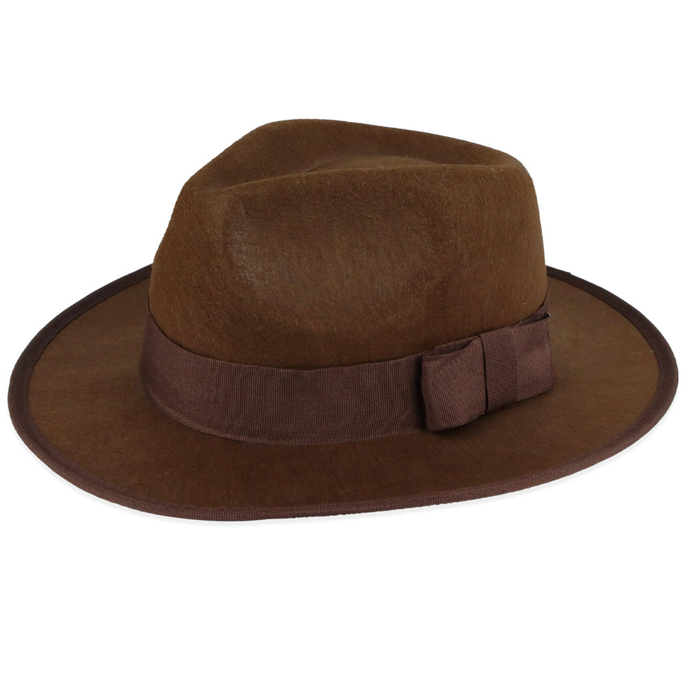 Brown Velvet Fedora Explorer Hat
