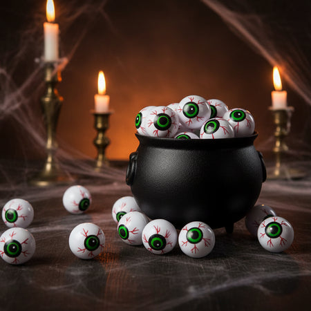 Bag of Spooky Eyeballs - Halloween Props - Pack of 9
