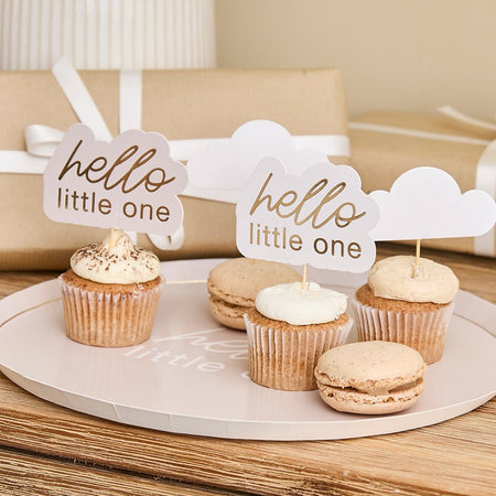Cloud & Hello Little One Food Picks or Cake Toppers - Pack of 12