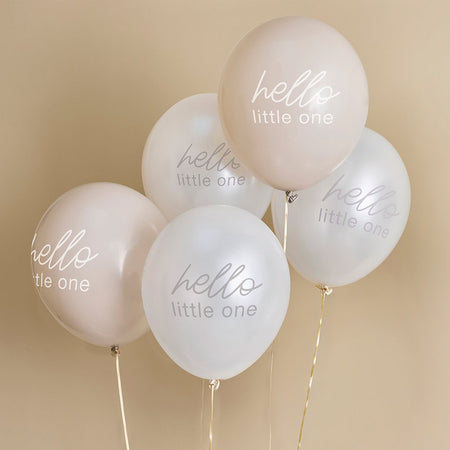 Neutral Colours Baby Shower Latex Balloons - 12