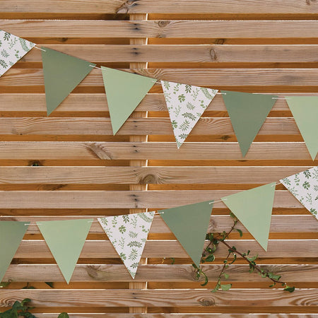 Sage Green Botanical Print Bunting - 2.5m