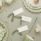 Place Cards With Green Satin Ribbon - Pack of 8