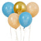 Baby Boy Latex Balloons - Blue, Nude & Gold - 12