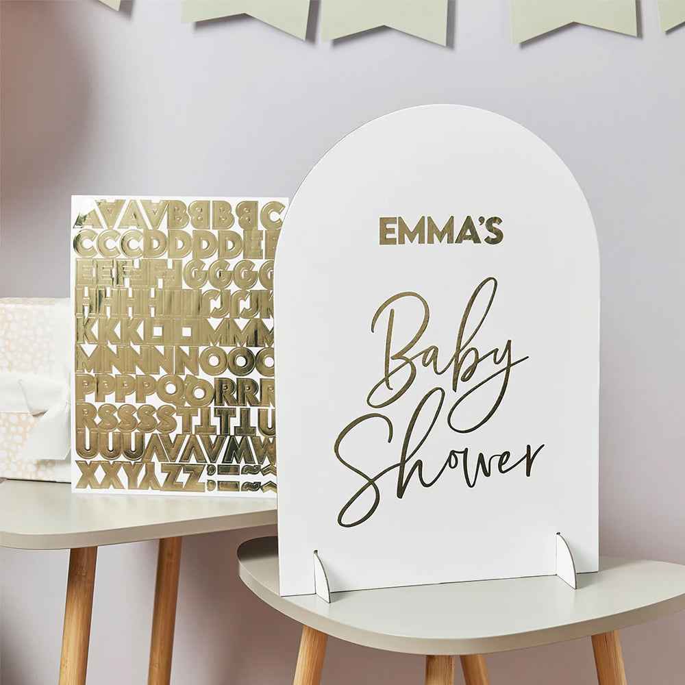 Customisable Baby Shower Sign With Stickers - 42cm x 30cm