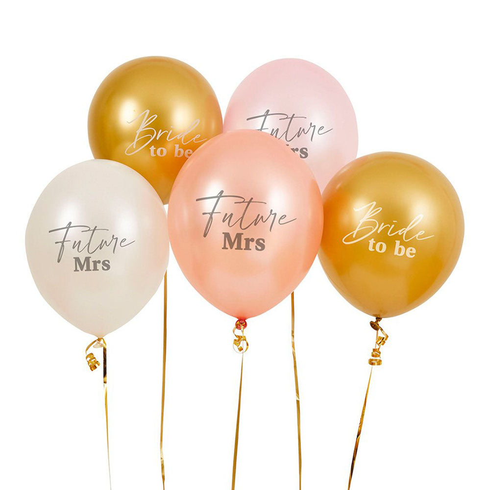 Bride to Be Future Mrs Latex Balloons - 12" - Pack of 5