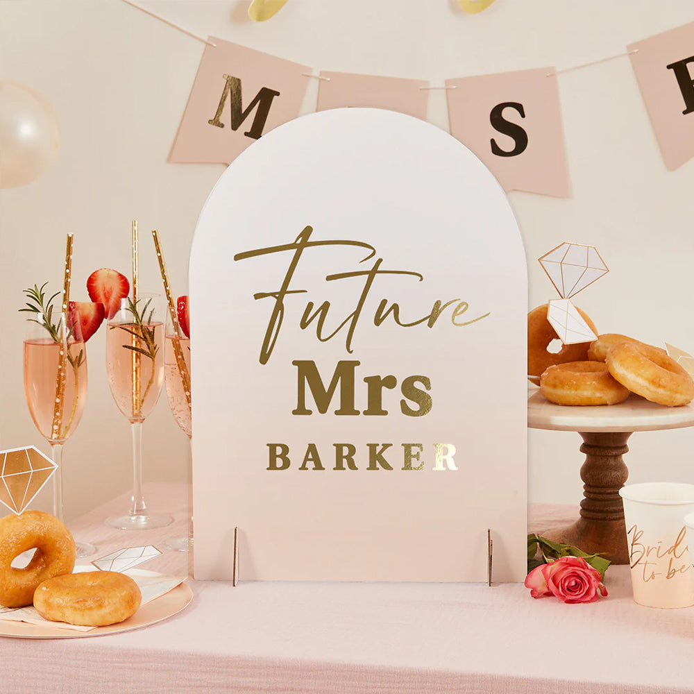 Customisable 'Future Mrs' Hen Party Sign With Stickers - 42cm x 30cm