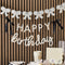 Happy Birthday Banner With Black Satin Bows - 2m