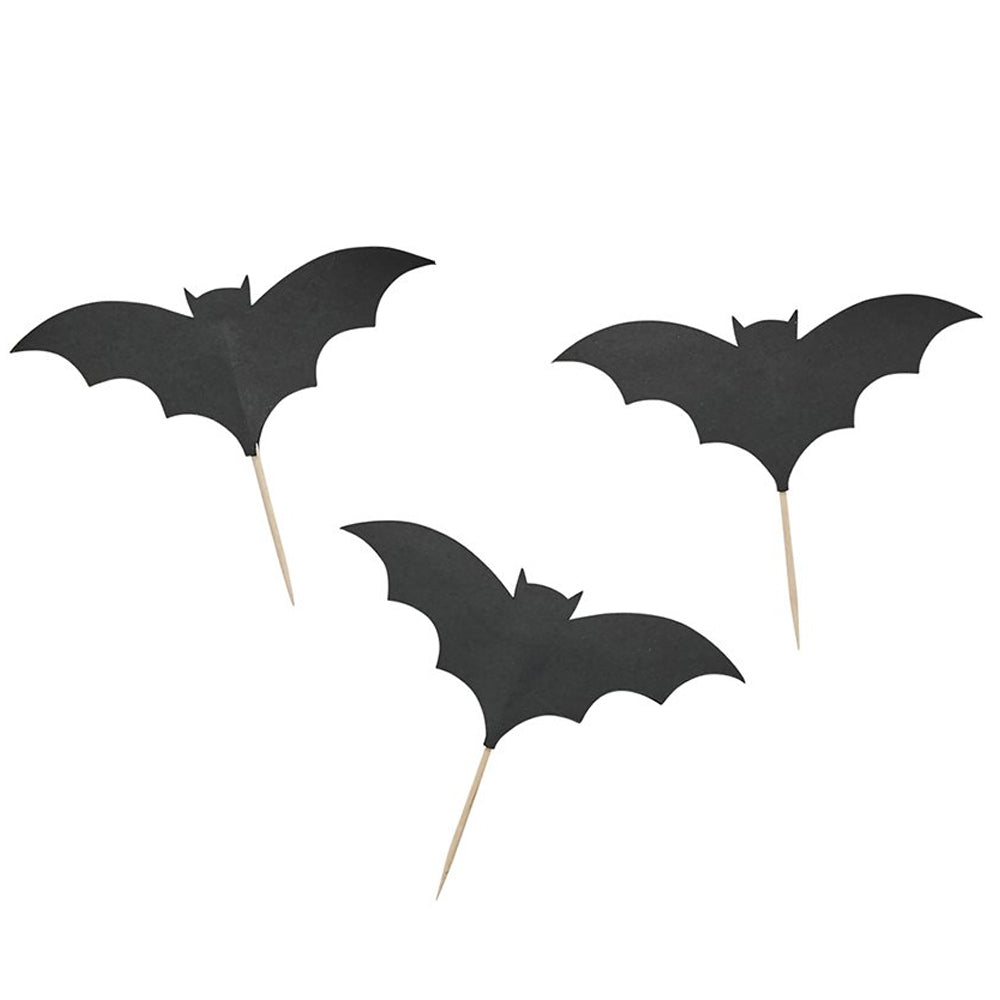 Halloween Bat Food Picks - Pack of 12