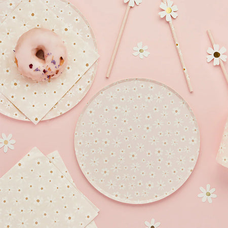 Daisy Paper Plates - Pack of 8