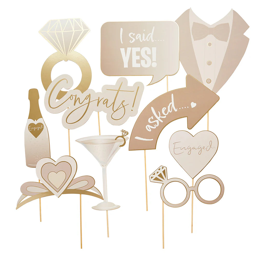 Engagement Photo Booth Props - Pack of 10 – Party Packs