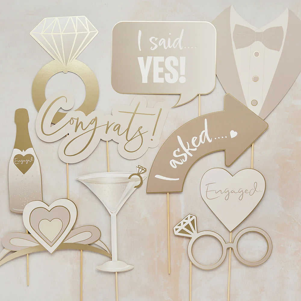 Engagement Photo Booth Props - Pack of 10 – Party Packs