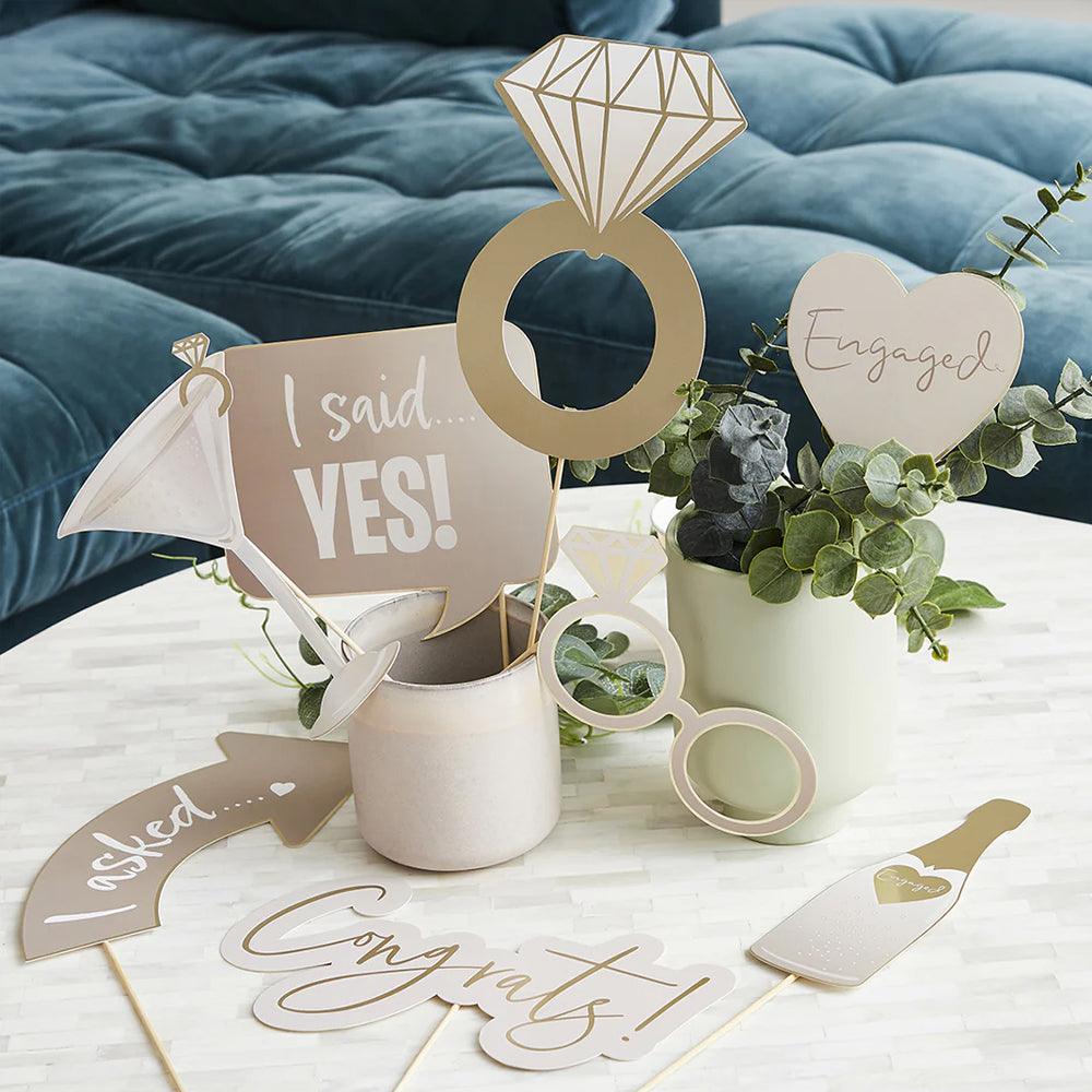 Engagement Photo Booth Props - Pack of 10 – Party Packs