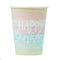 Pastel Rainbow Happy Birthday Paper Cups - Pack of 8