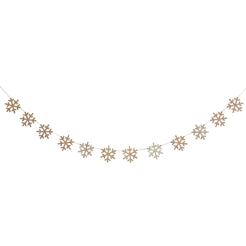 Wooden Snowflake Garland Decoration - 2.5m