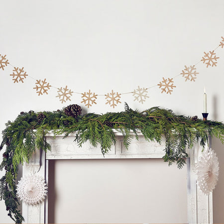 Wooden Snowflake Garland Decoration - 2.5m