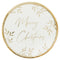 Gold Merry Christmas Paper Plates - 23cm - Pack of 8