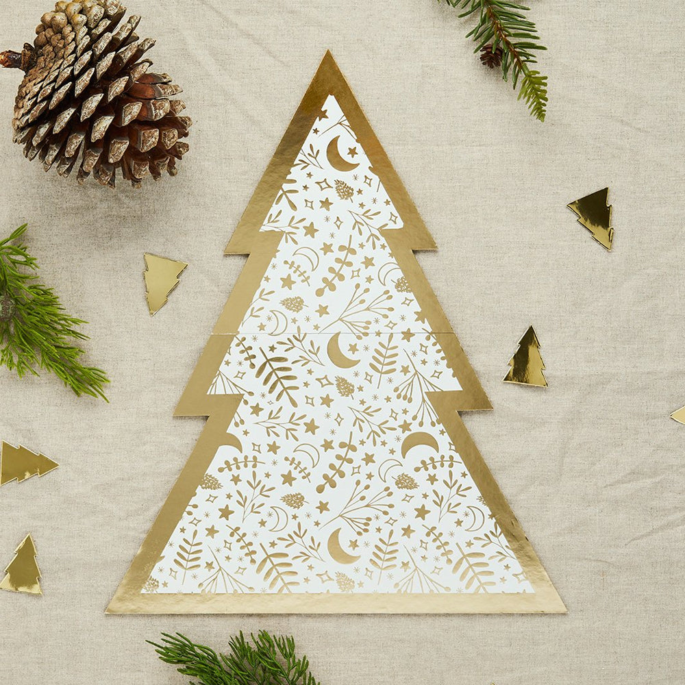 Gold Christmas Tree Shaped Grazing Board - 32cm