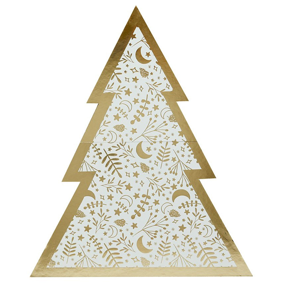 Gold Christmas Tree Shaped Grazing Board - 32cm