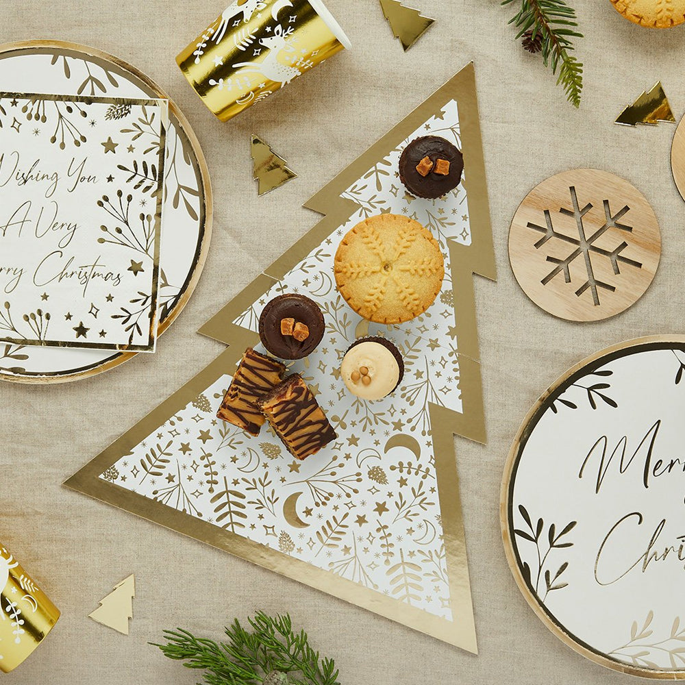 Gold Christmas Tree Shaped Grazing Board - 32cm
