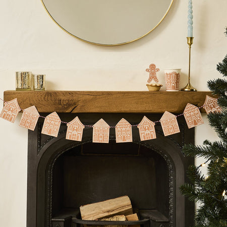 Gingerbread House Christmas Card Bunting - 2m