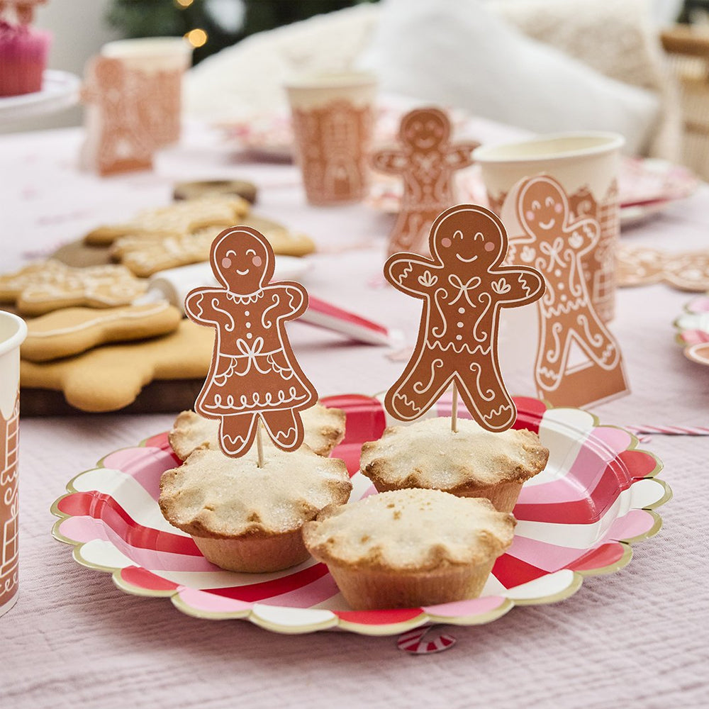 Gingerbread Food or Cake Picks - Pack of 12