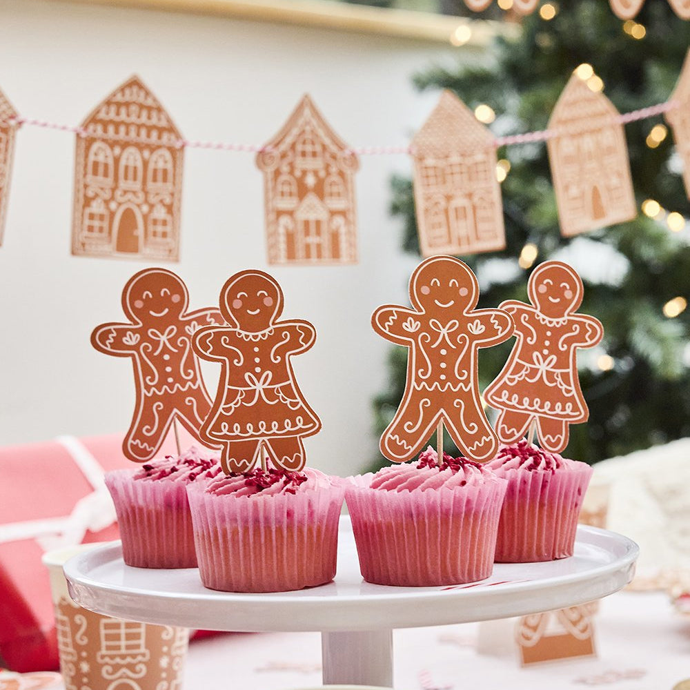 Gingerbread Food or Cake Picks - Pack of 12